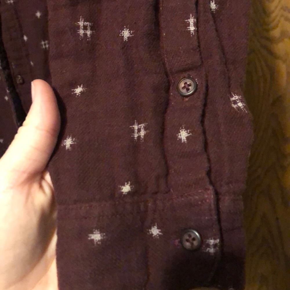 Madewell Cranberry Button Down Pattern Top Small - image 4